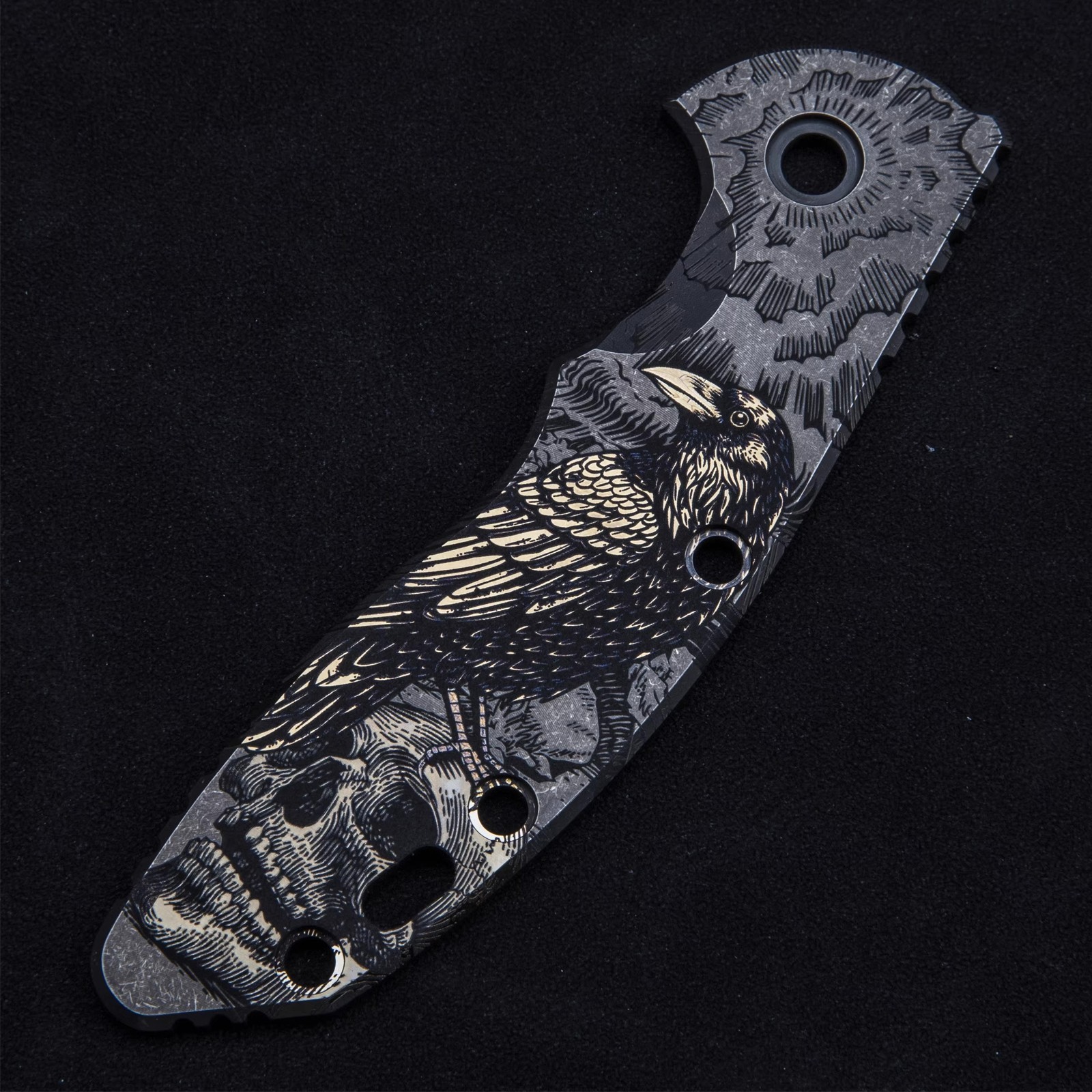 1Pc Made Titanium alloy Raven Handle Scale for Rick Hinderer XM18 3.5″