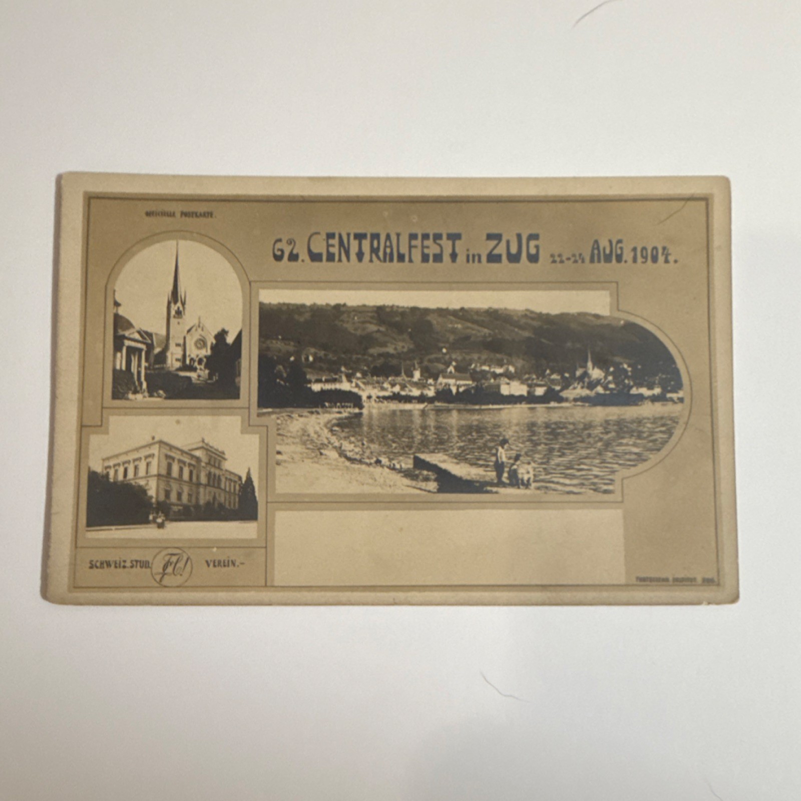1902 Zug Switzerland 62nd Central Festival Centralfest Antique Postcard Original