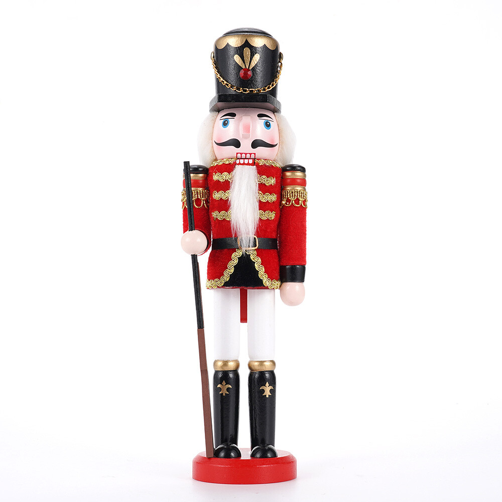12” Christmas Nutcracker Soldier Wooden Vintage Decorative Gift Red Decor USA
