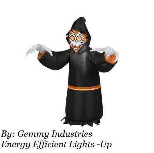 Gemmy INFLATABLE HALLOWEEN Led Light up Grim Reaper Energy Efficient