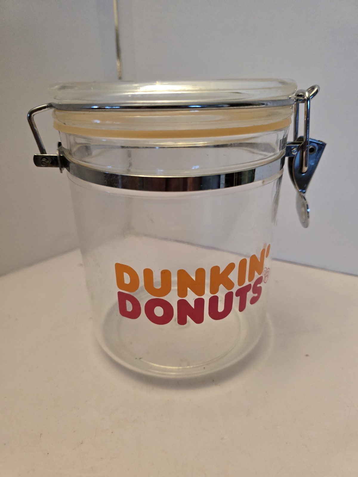 Dunkin’ Donuts Clear Airtight Ground Coffee Container Scoop Holder Canister
