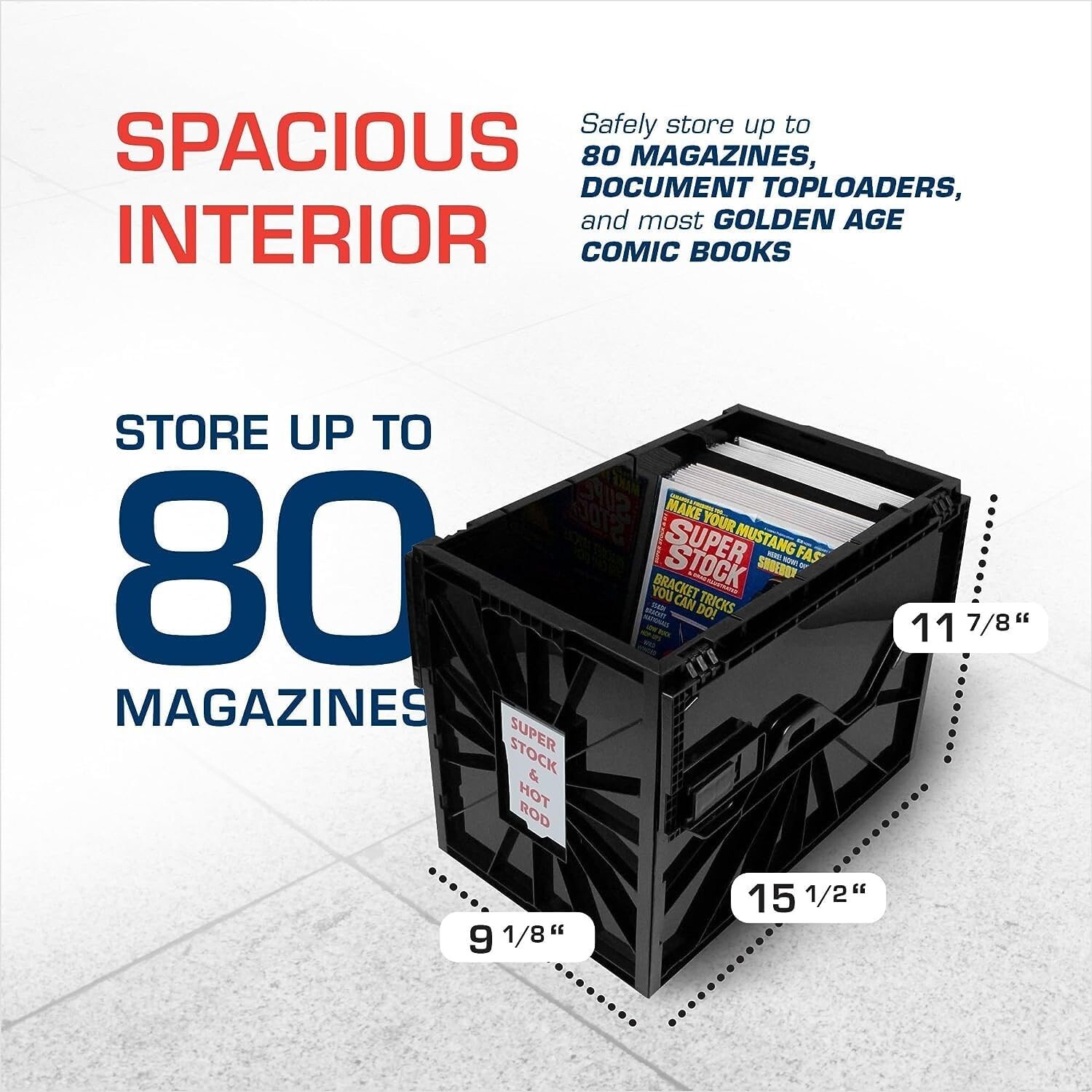 BCW Magazine Document Storage Plastic Bin Stackable Box Heavy Duty New