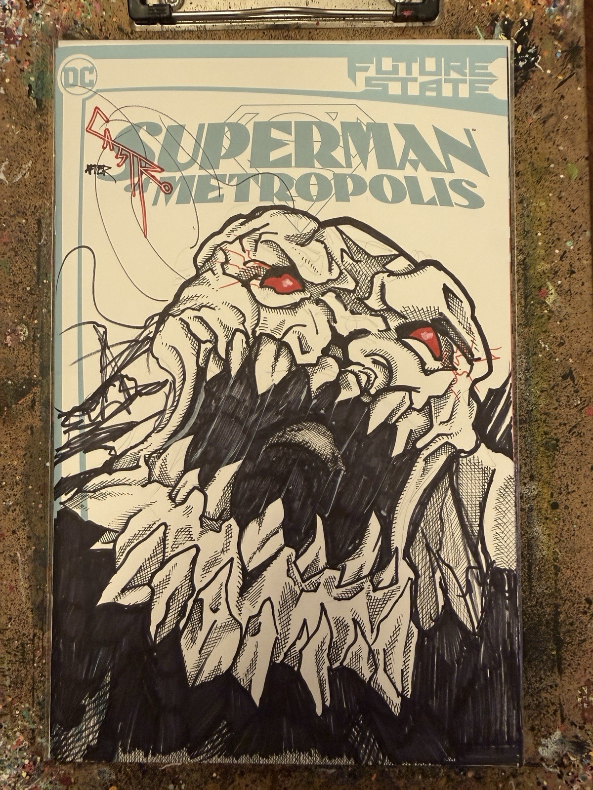 Future State Superman of Metropolis 1C Blank Variant 21’ / Doomsday Sketch Cover