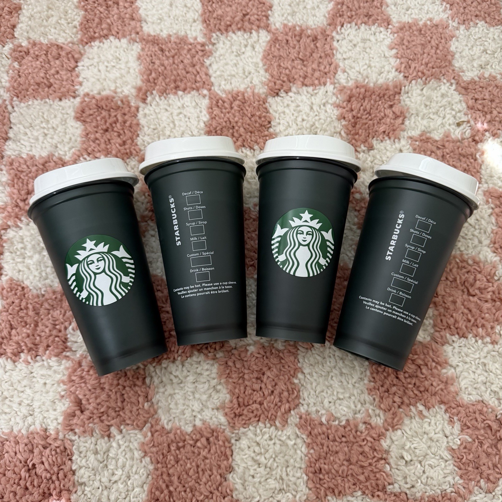4X Starbucks Christmas Holiday Color Changing Green To Red Hot Reusable Cup 16oz