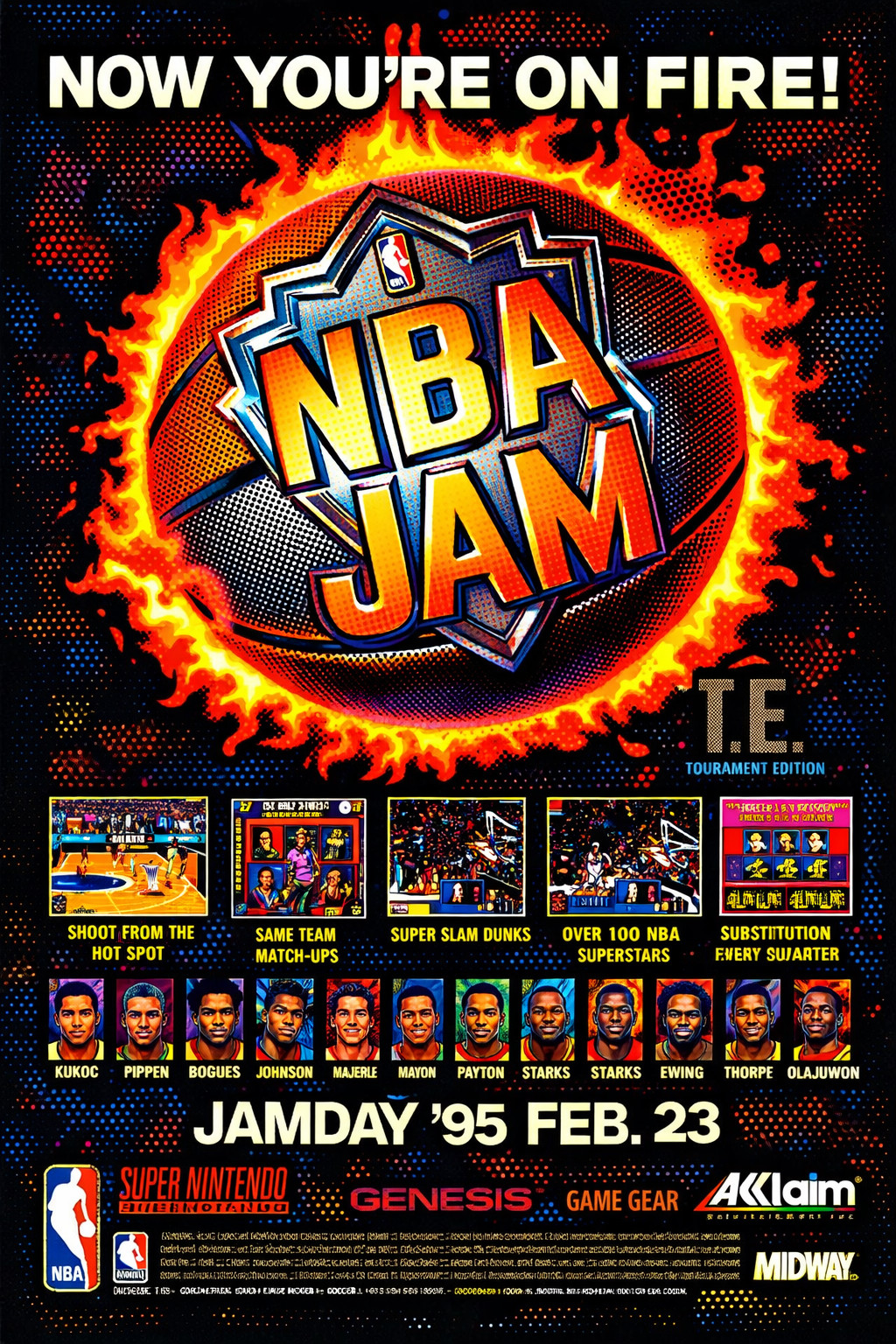NBA Jam video game POP Art recreation Custom Sticker ACEO HOLO #833