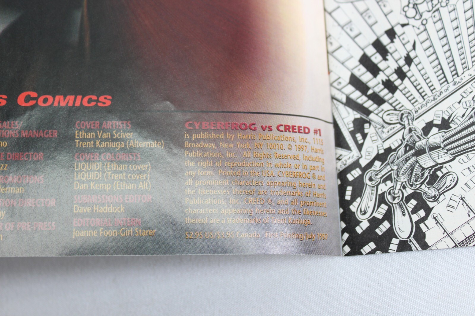 Cyberfrog vs Creed #1 Ethan Van Sciver 1997 Harris Comics VG-