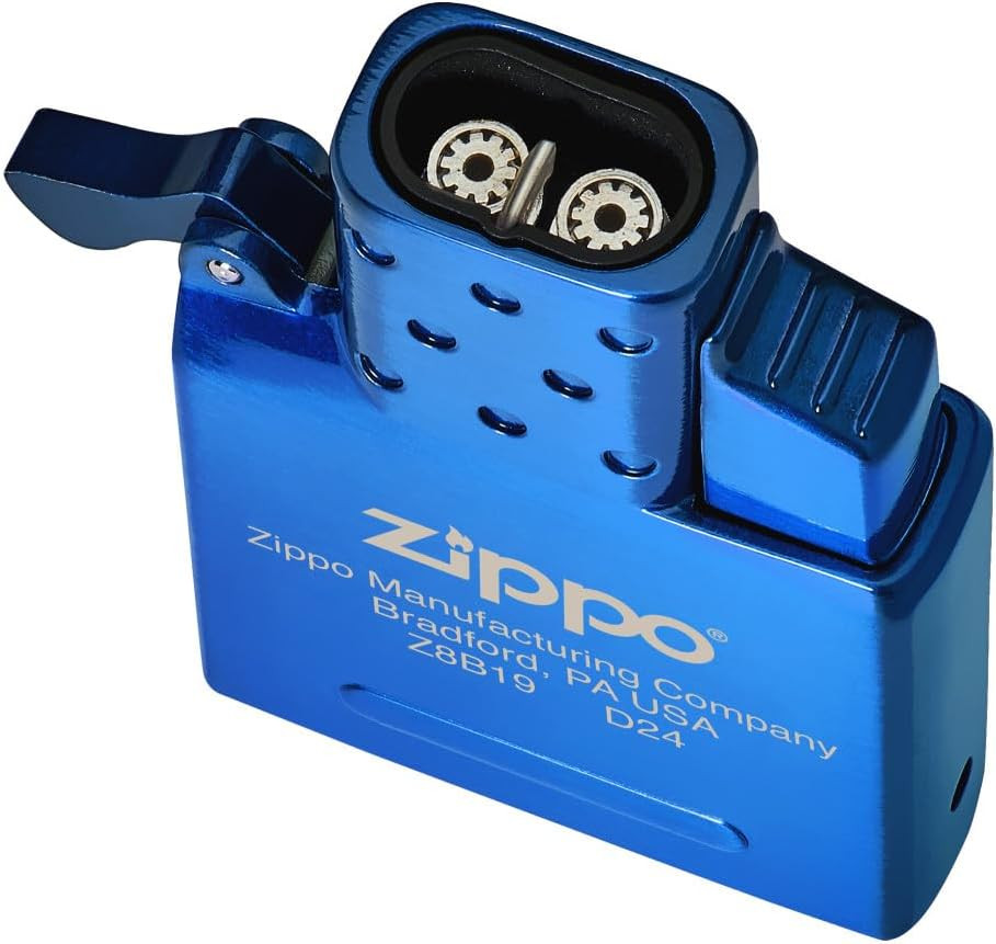 High Polish Blue Butane Lighter Insert Double Torch