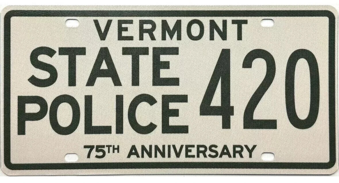 Vermont State Police 75th Anniversary License Plate – 420