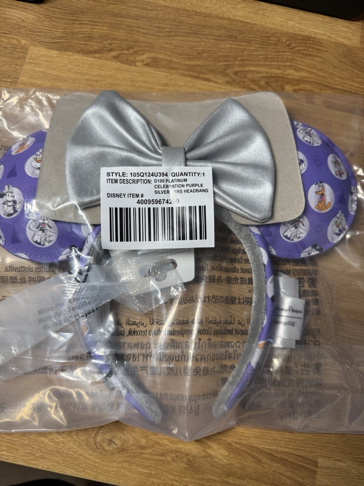 Disney Loungefly Mickey & Minnie Mouse Ears Headband Adult Size Disney 100 NWTS