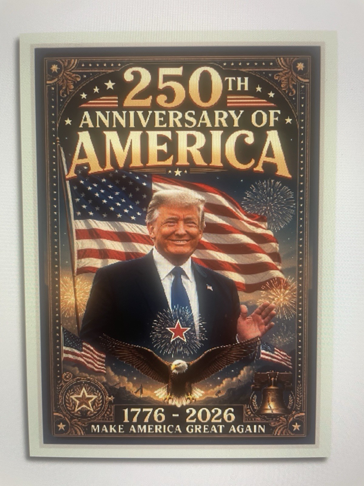 ”Custom ACEO American 🇺🇸 250th Anniversary Donald Trump Fireworks
