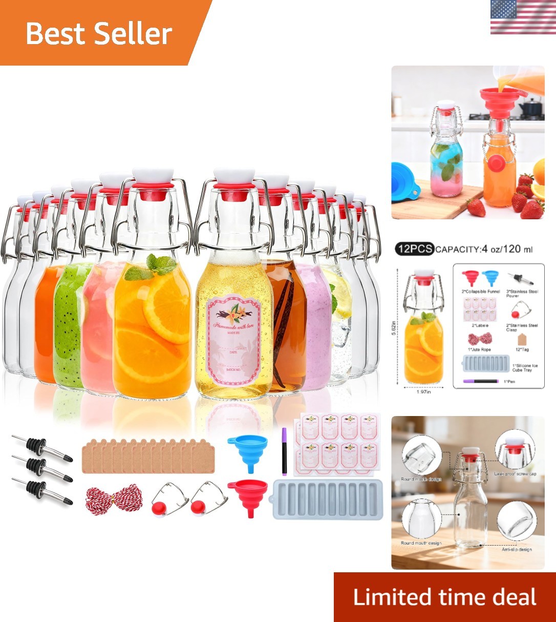 Food-Grade Airtight 4oz Glass Bottles – Essential for Home Brewing & Gifts