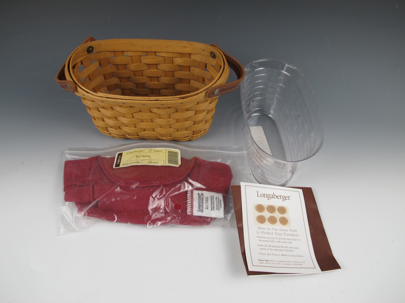 Longaberger 2008 Journal Basket Combo w/ Protector & Liner
