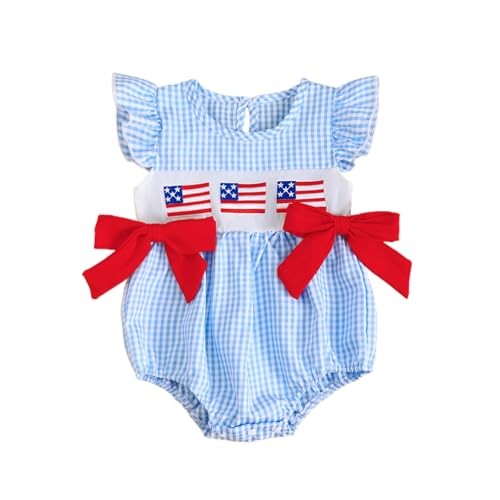 4th Of July Baby Girl Outfits Newborn American 3-6 Months American Flag-blue