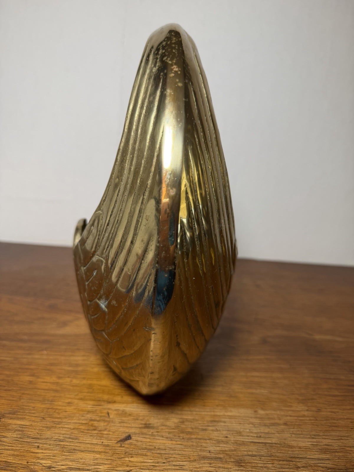 Vintage 11” Crane Bird Solid Brass Basket/planten Hollywood Regency Swan