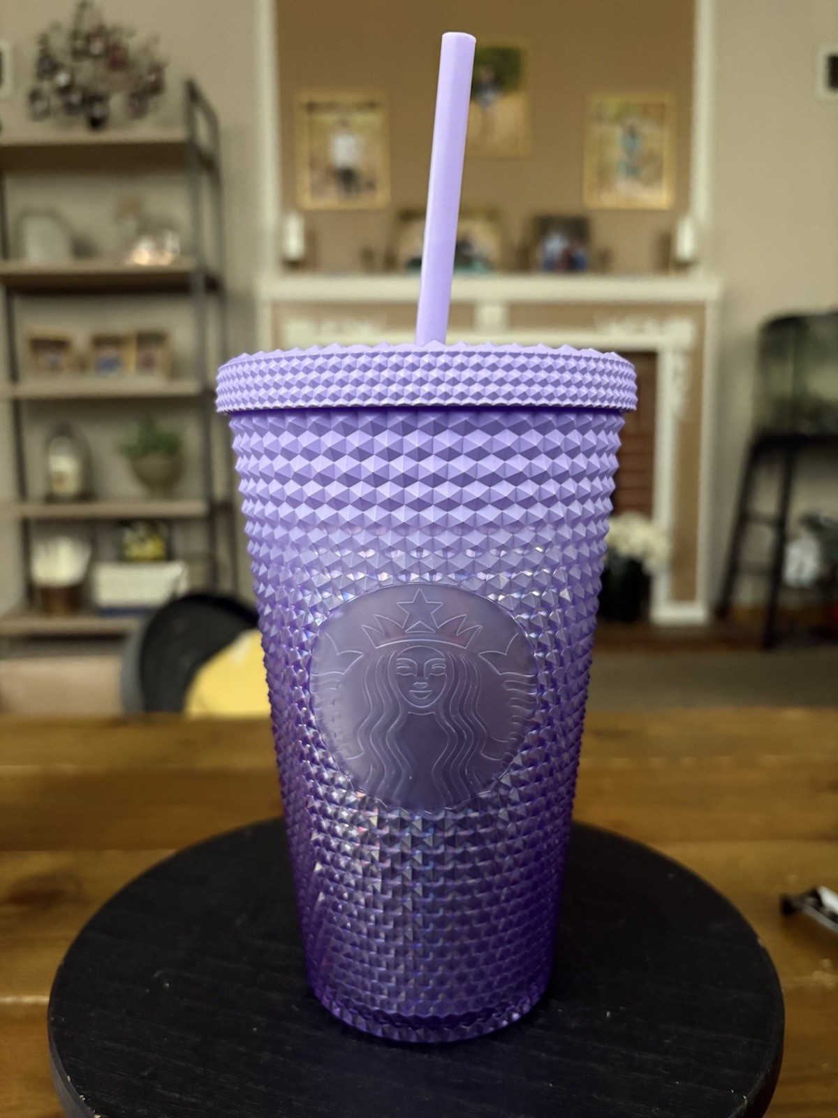 Starbucks Tumbler 16 oz Purple Ombré Studded Texture Reusable Straw Modern Bling