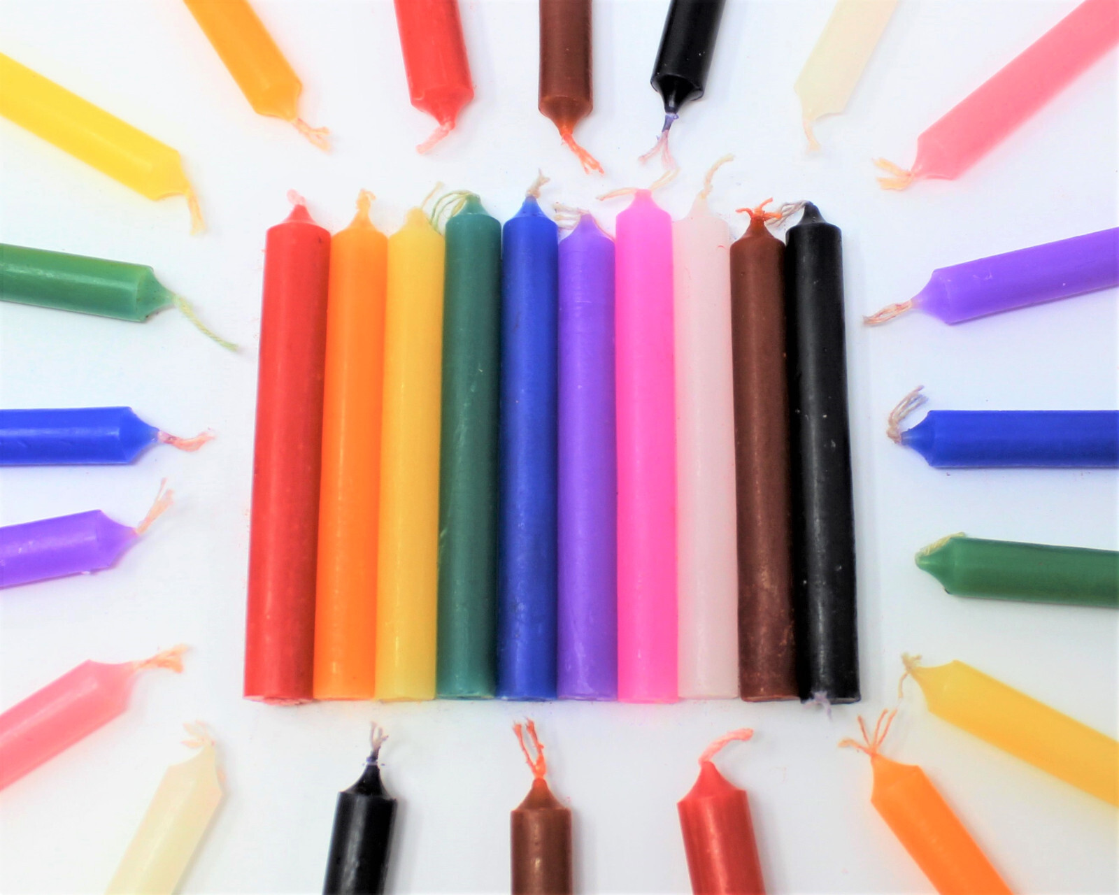 MINI 4″ 20 ASSORTED CANDLES MAGICK SET #2 (Spell Chime Altar Wicca Ritual)