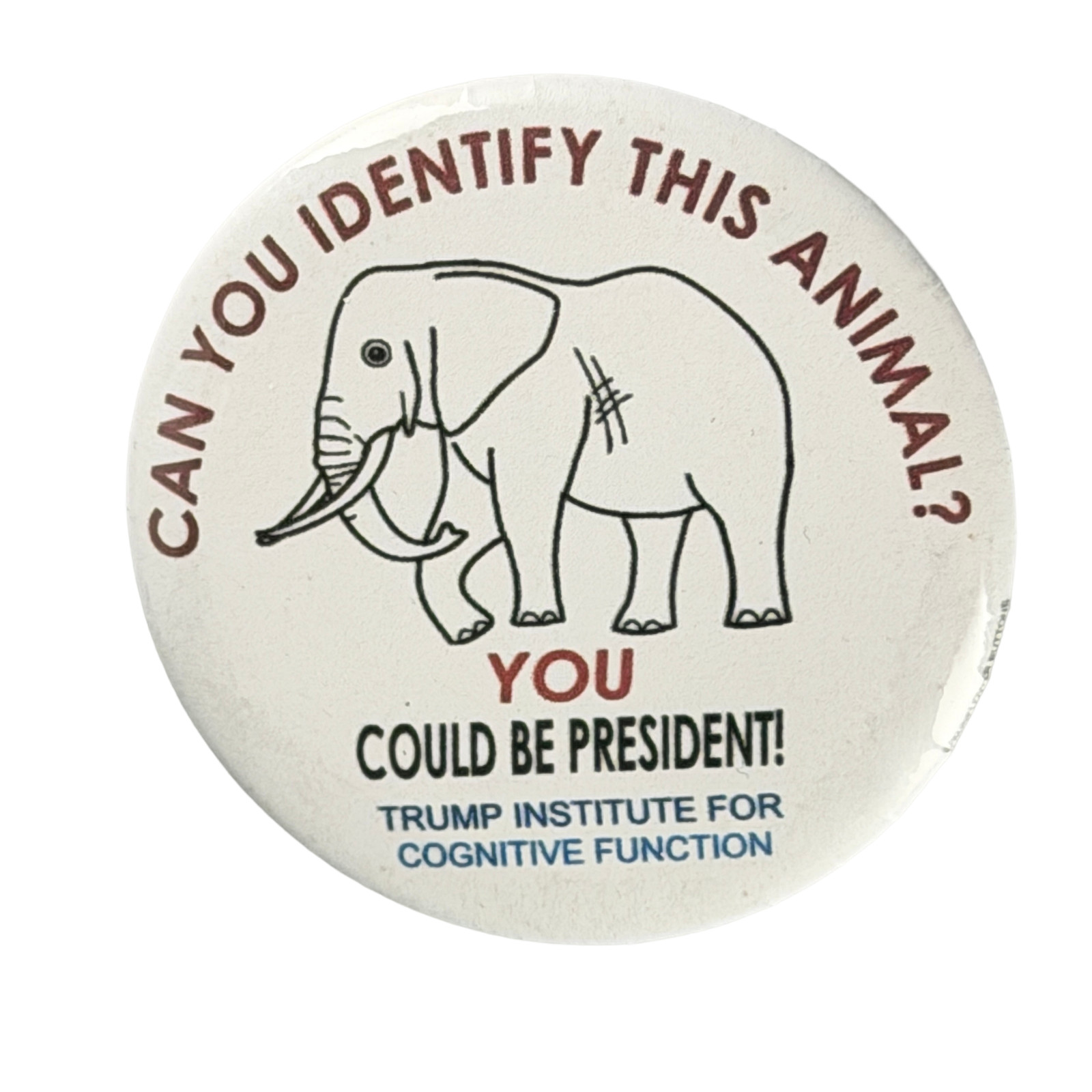 Politics Button 47th President Trump Institute Cognitive Function Elephant Badge