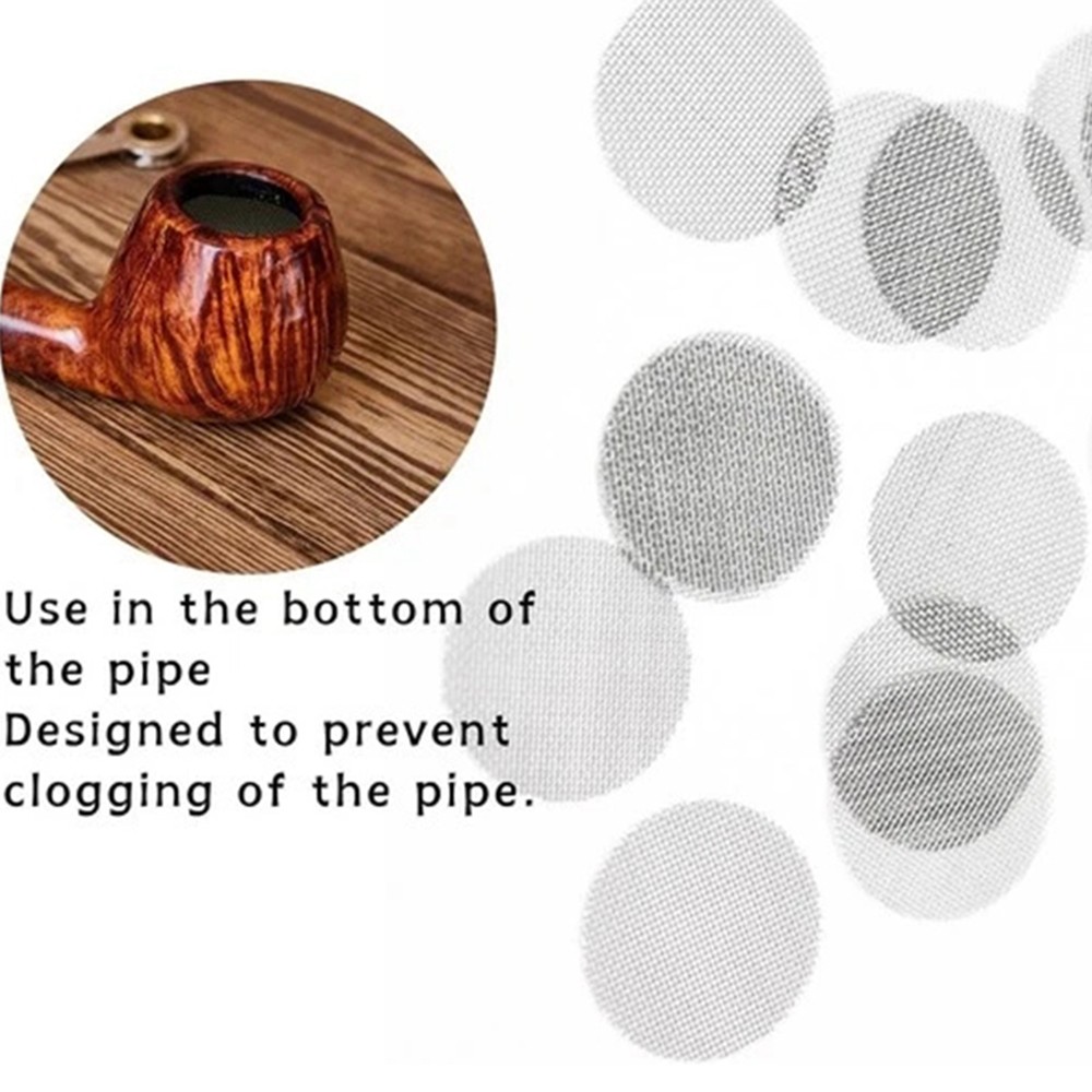 100Pcs Smoking Pipe Filter Screens Round Filters Stainless Steel Mesh for Gifts