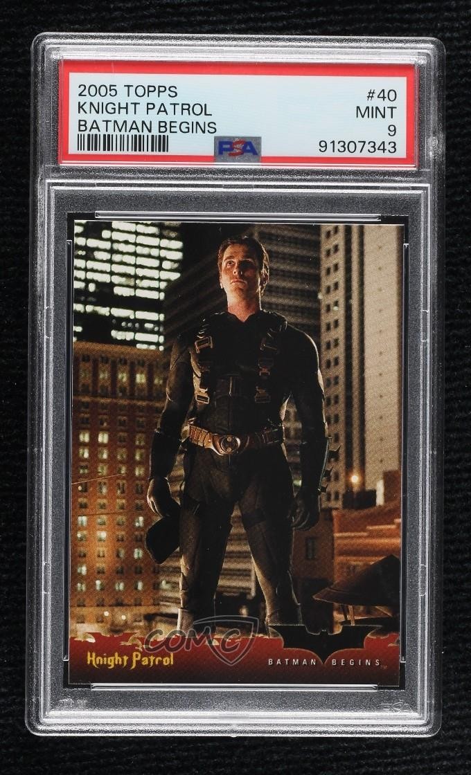 2005 Topps Batman Begins Bruce Wayne Knight Patrol #40 PSA 9 MINT 12bg