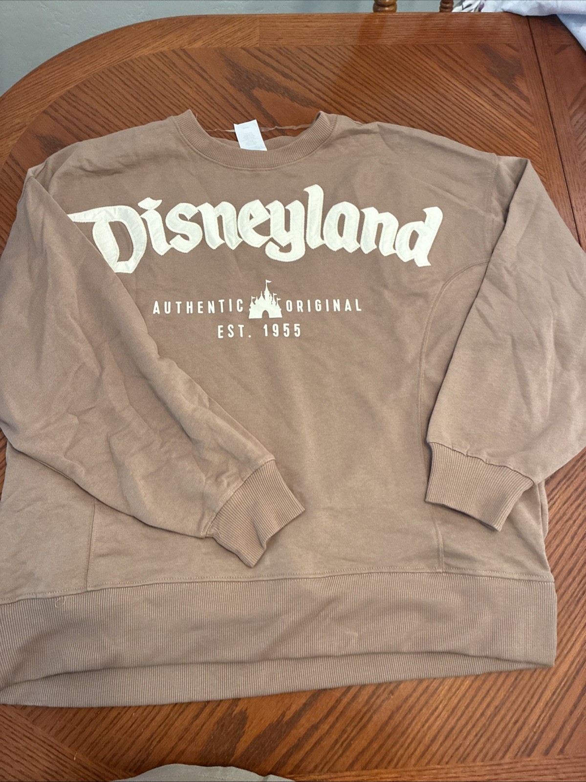 Large – Disneyland 2025 Mocha Brown Pullover Crew Sweatshirt