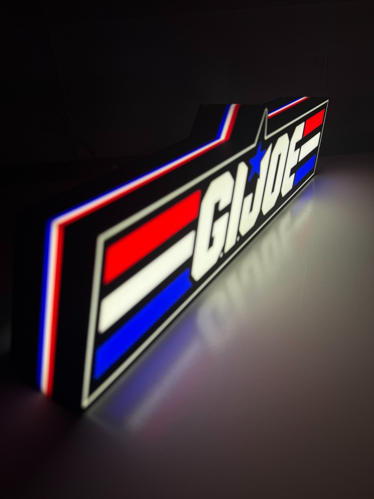 G.I. Joe Inspired Sign LED Display | 3D Wall Desk Shelf Art Go Joe