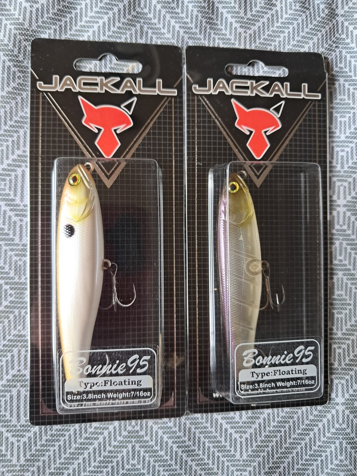 2 Vintage Jackall Bonnie 95 Floating Walking Lures JBON95 Made In JAPAN 3.8″