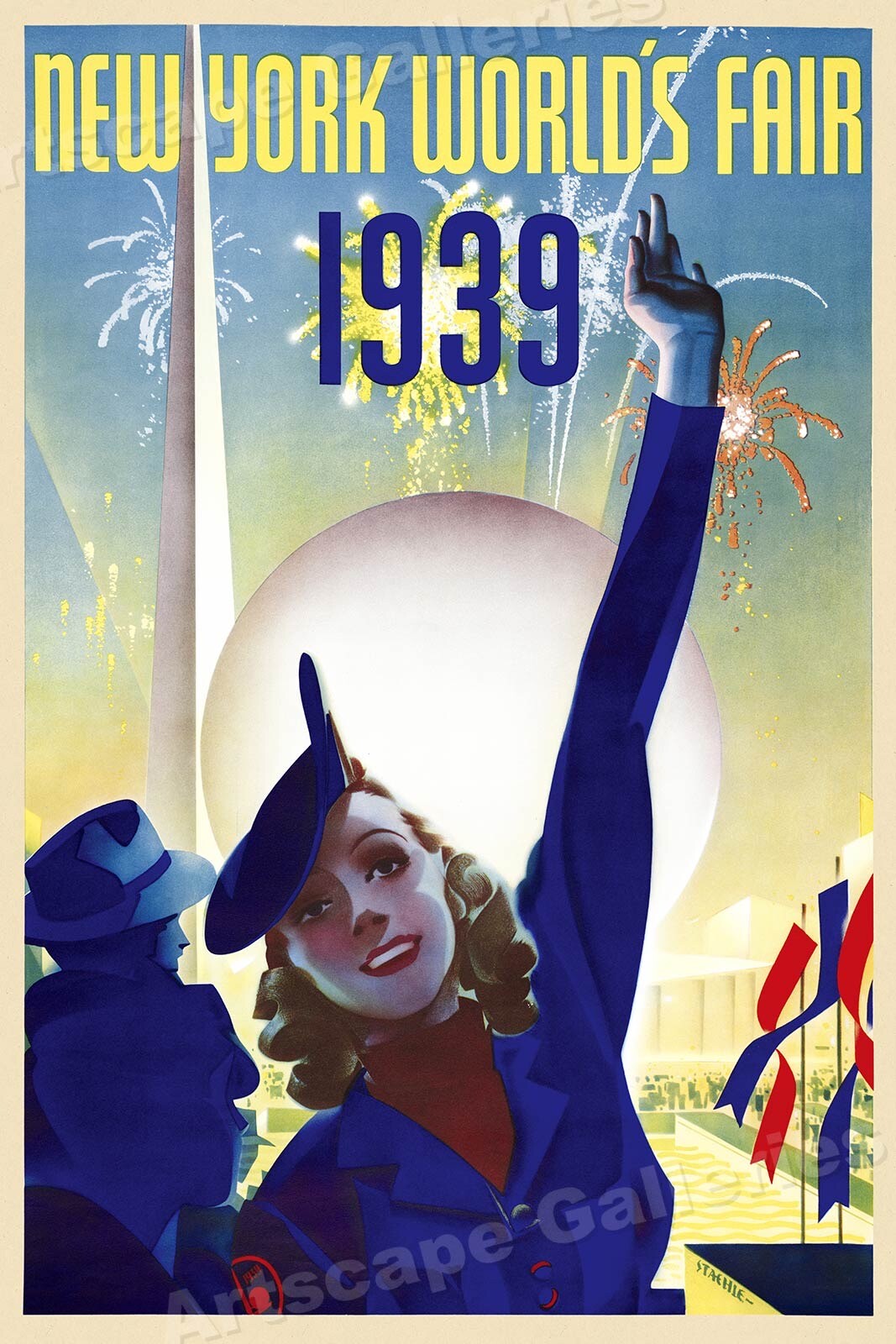 1939 New York World’s Fair Classic Vintage Style Travel Poster – 24×36