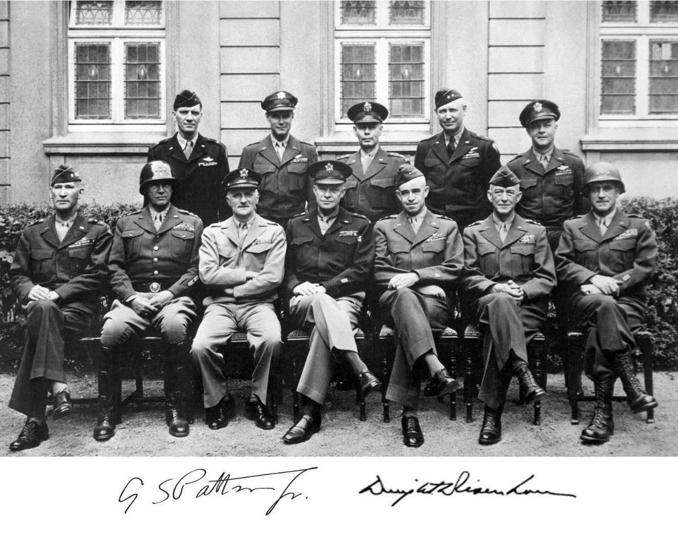 General George S. Patton Dwight D. Eisenhower Autograph WWII 8 x 10 Photo