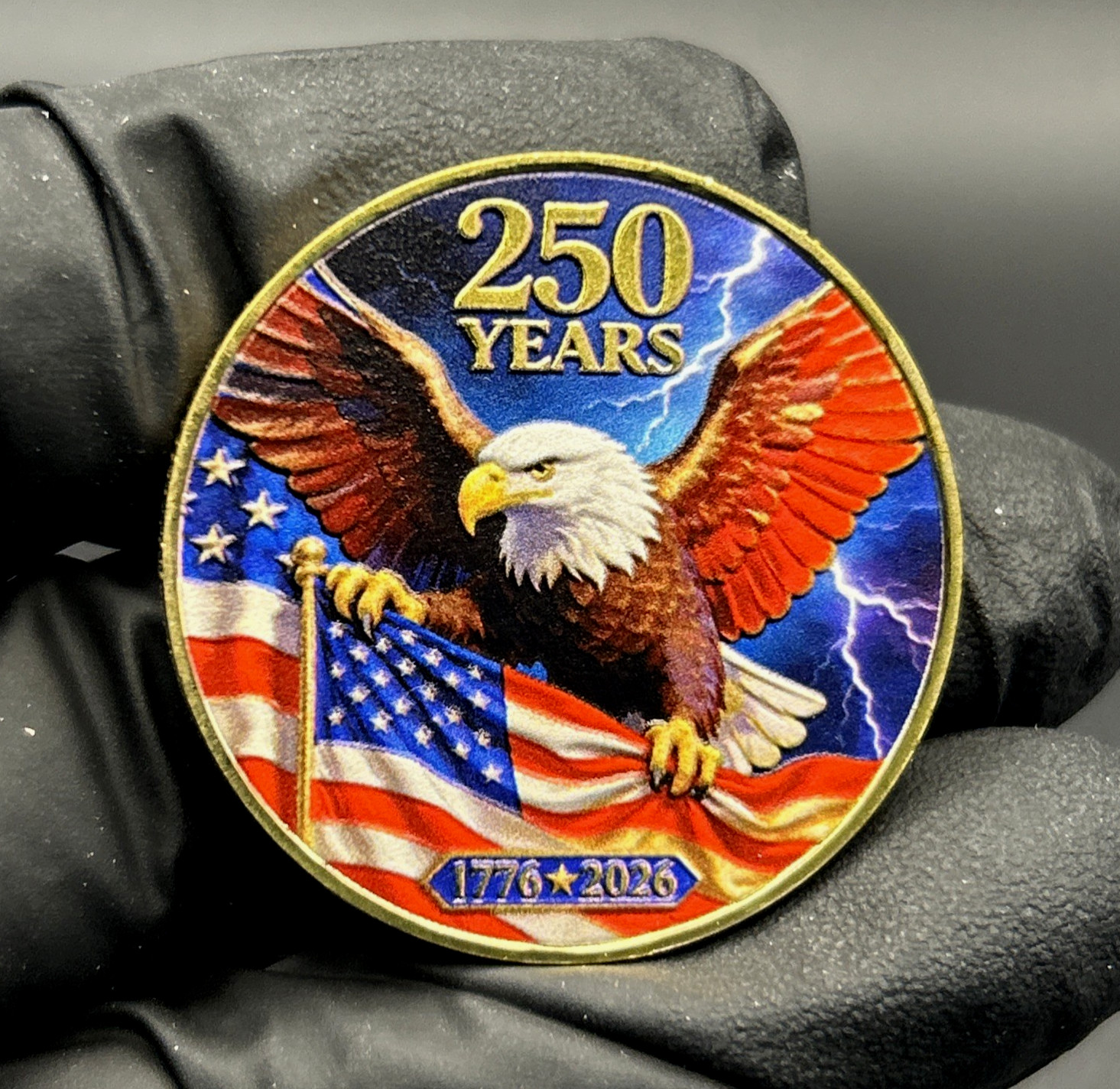 US Bald Eagle 250TH ANNIVERSARY USA ENGRAVED 1776-2026 Commemorative Coin Medal