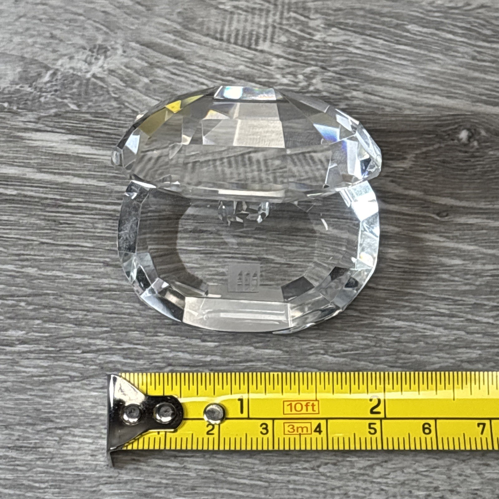 Swarovski Crystal Clam Shell with Crystal Pearl 1.5″x 2″ Small Vintage Decor