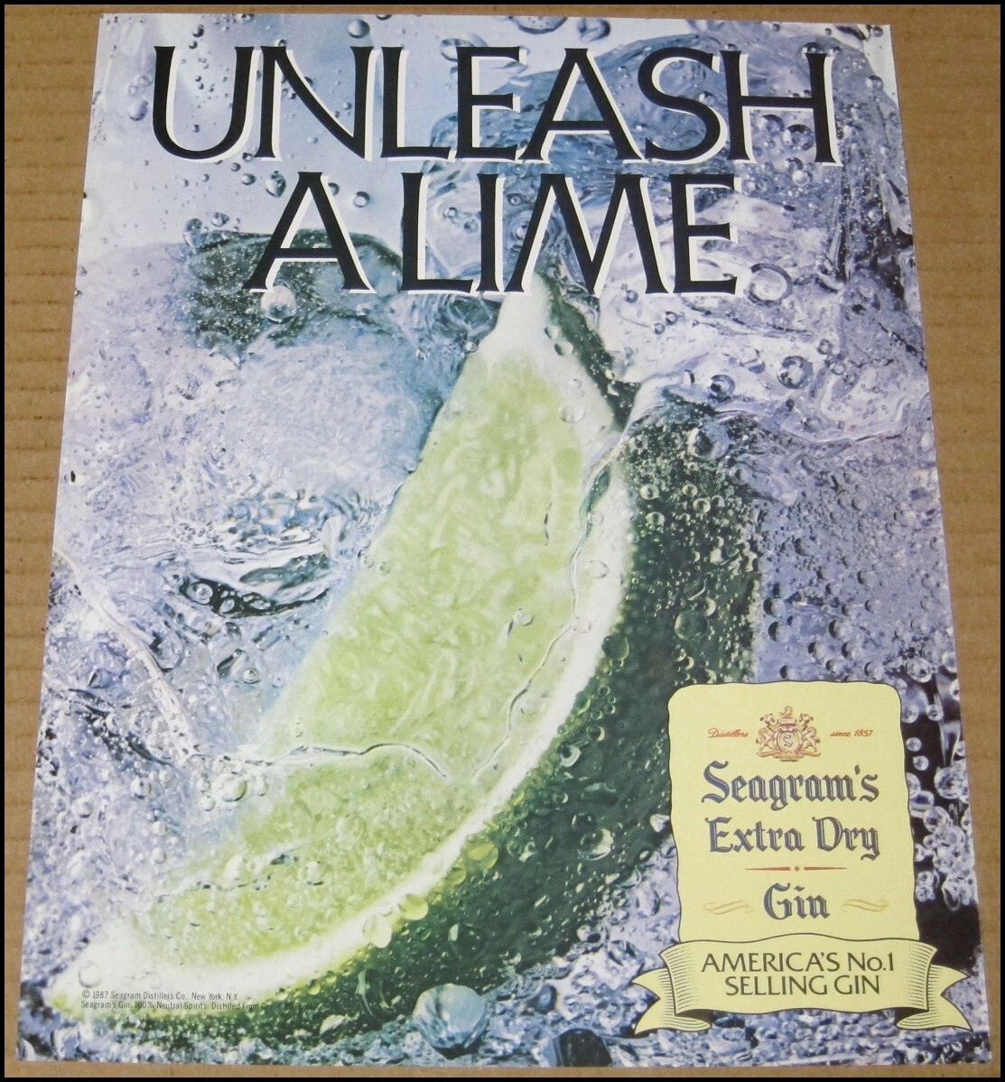 1988 Seagram’s Extra Dry Gin Print Ad Advertisement Unleash A Lime Vintage