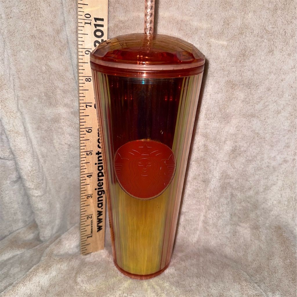 Starbucks Rose Gold Iridescent Kaleidoscope Venti Tumbler 24oz Cup