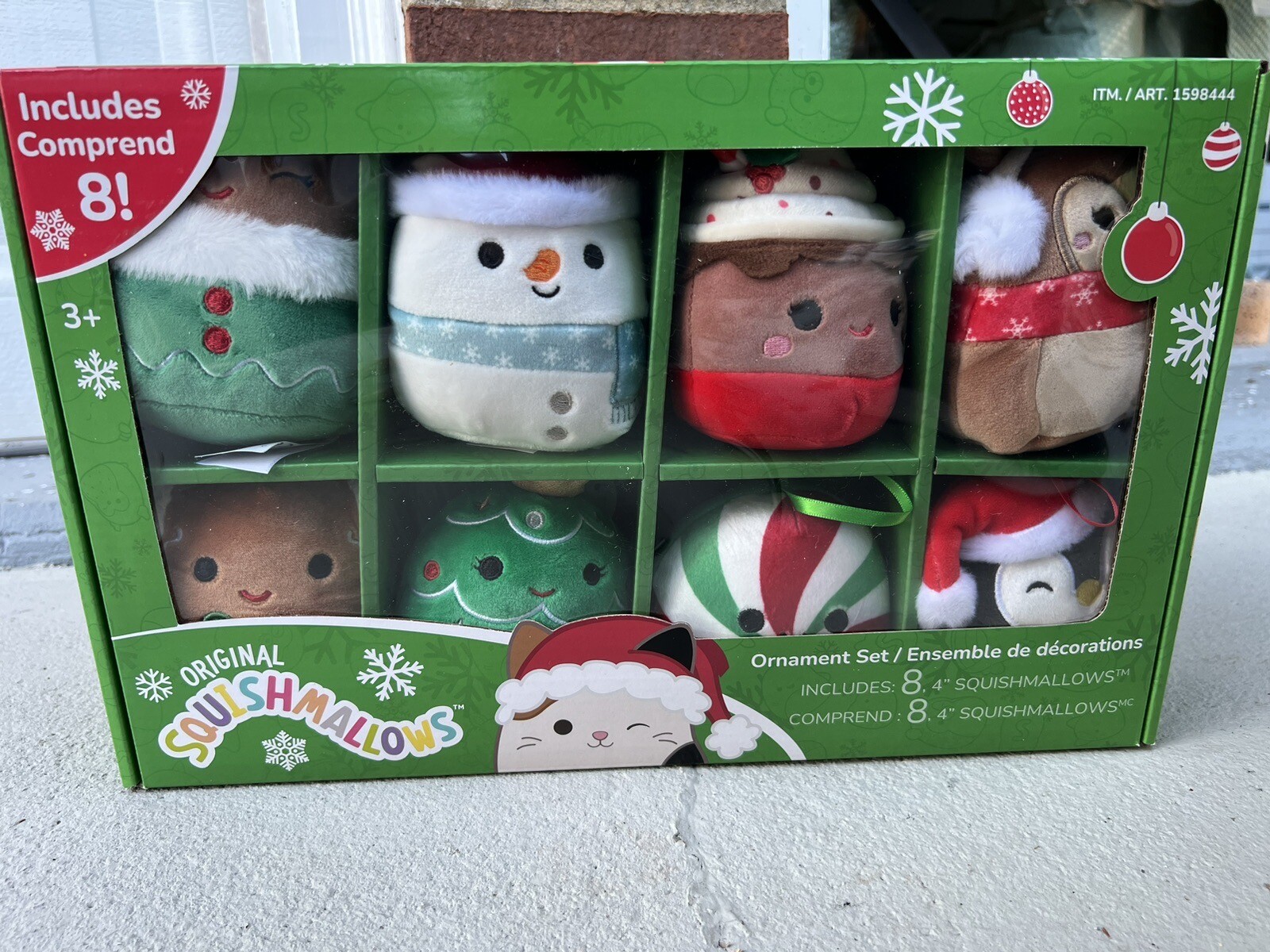 SQUISHMALLOWS CHRISTMAS 4” ORNAMENTS 8 PACK HOLIDAY COLLECTION 2023 KELLYTOY ✅✅