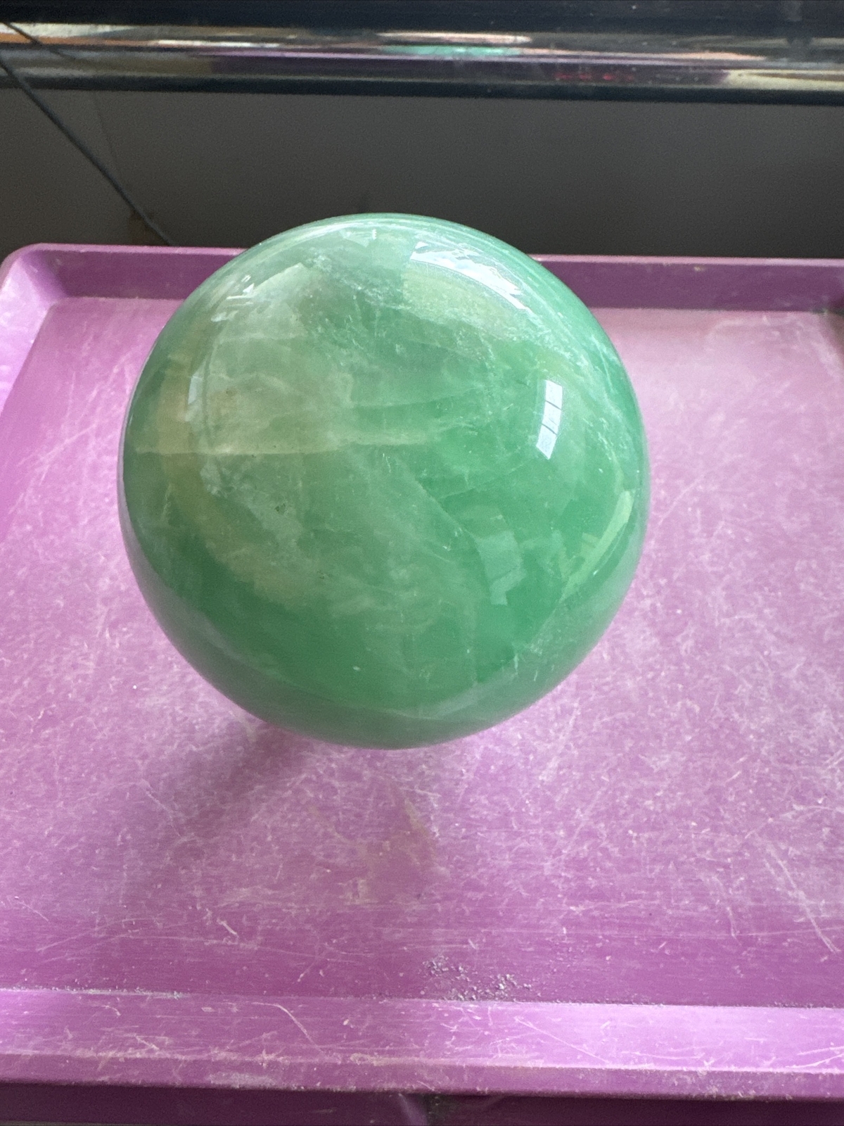 Fluorite Sphere Crystal Ball Divination Scrying 9.22 cm 1332 Grams F71 #3