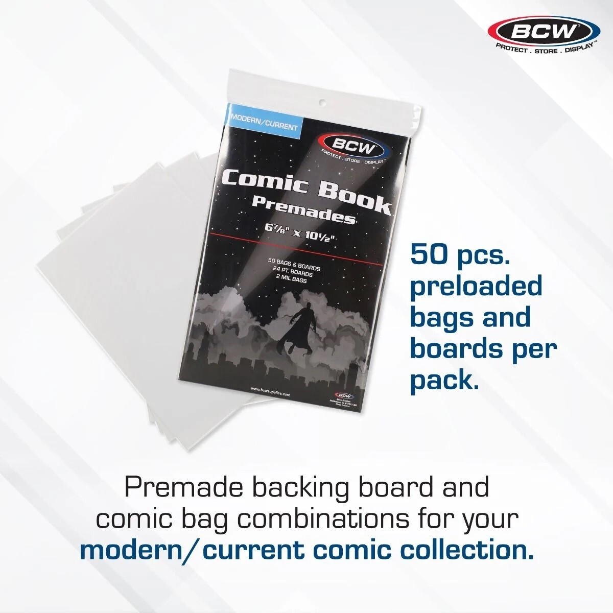 Current Comic Premade Bags + Backer Boards 50 2 Mil Acid Free Lont Term Storage