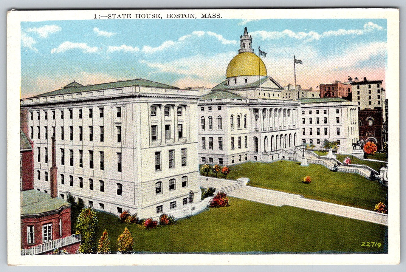 State House Beacon Hill Boston Mass Postcard