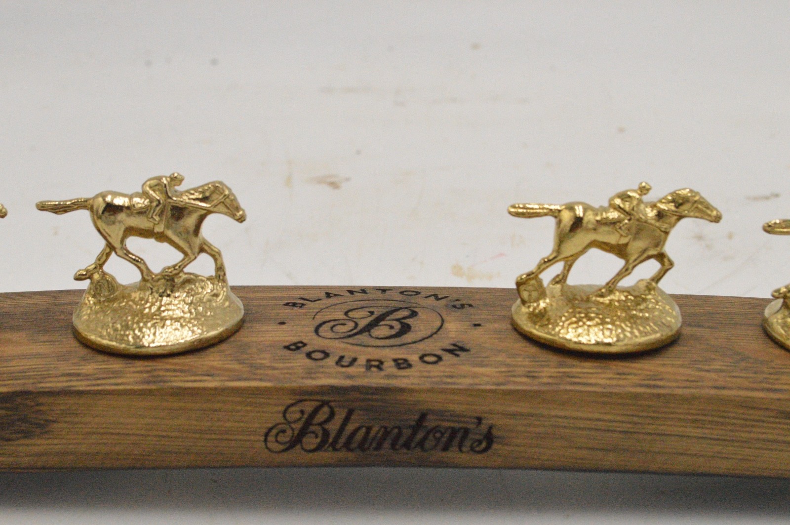 Blanton’s Bourbon Logo Cork Display From Buffalo Trace Barrel Stave W/ Metal