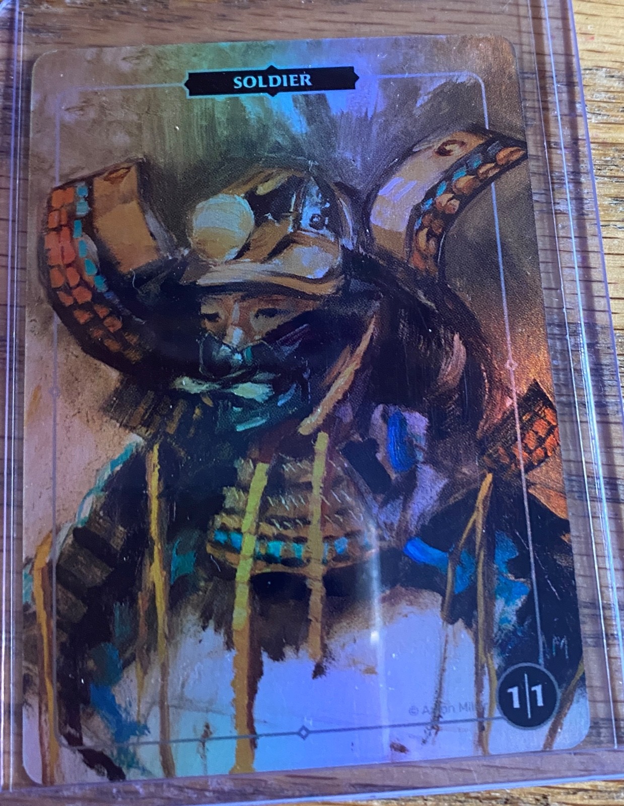 Soldier 1/1 Aaron Miller Collector Tokens Foil Card Trading Card