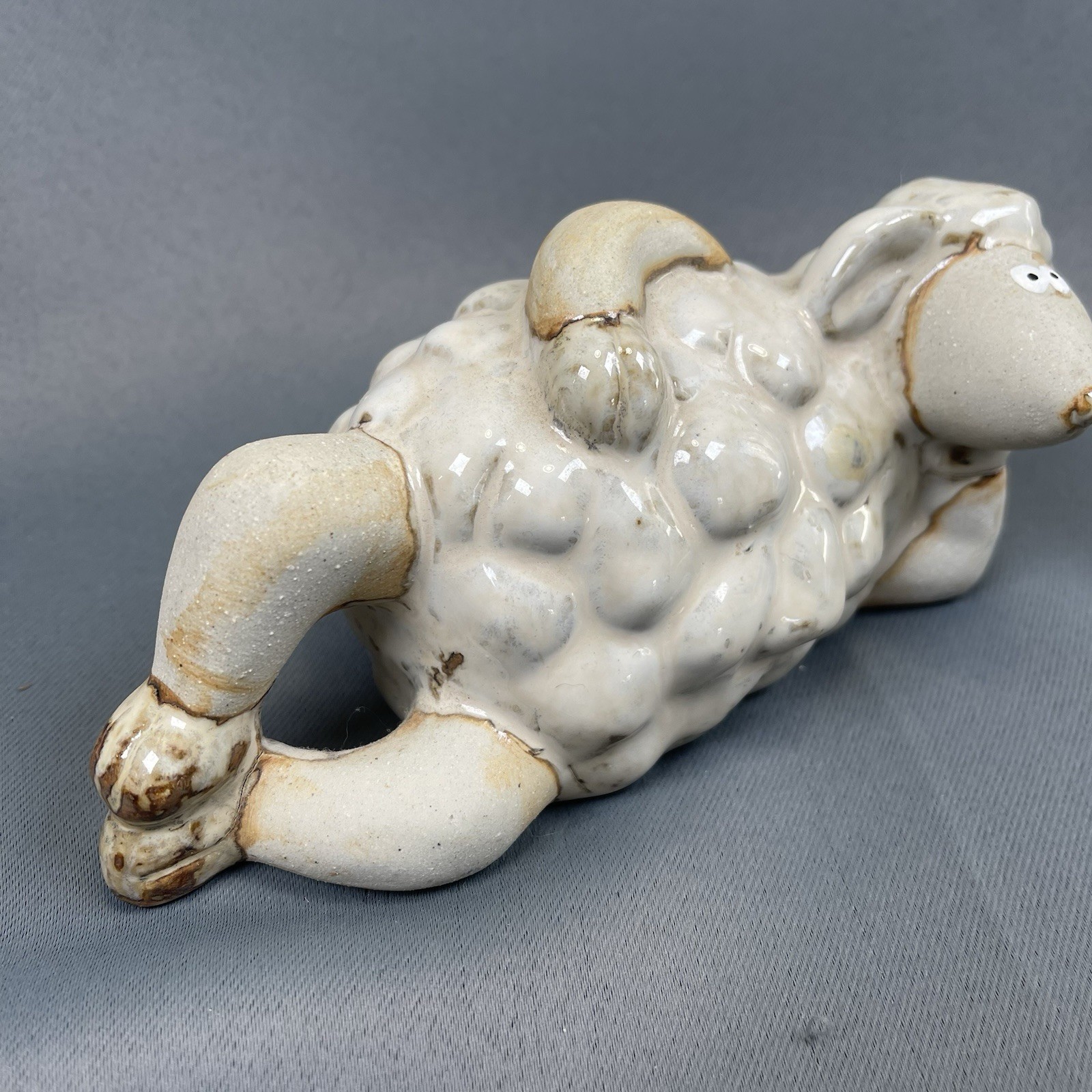 Seductive Anthropomorphic Sheep Lamb Ceramic Pottery Whimsical Figurine