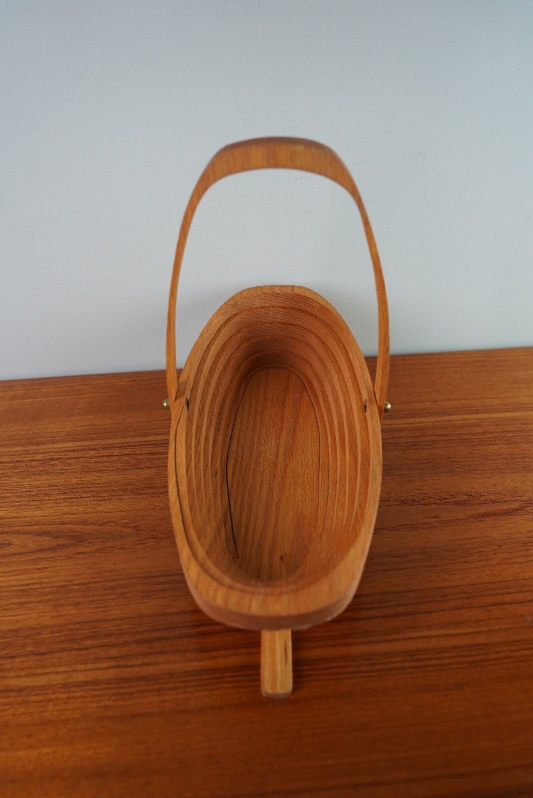 Teak Collapsable Bread Basket Baguette Carrier Compact Modern Design