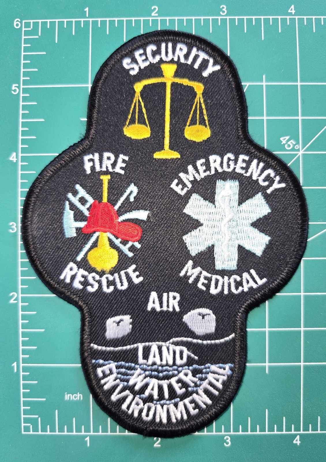 Security Fire Rescue EMS Patch – Multi‑Discipline Emblems