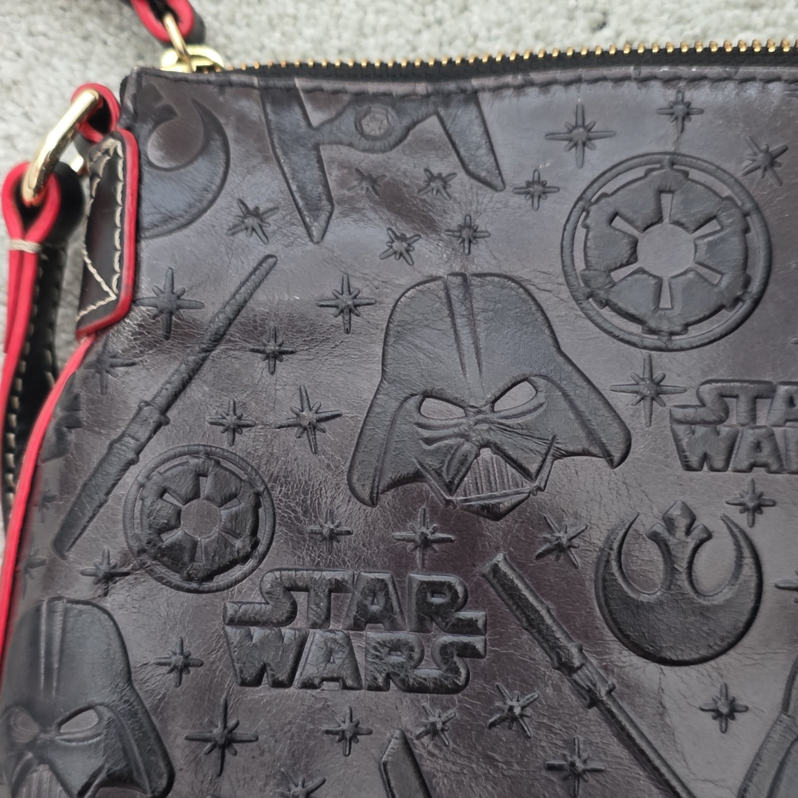Dooney & Bourke Star Wars Dark Side Embossed Crossbody Bag Black/Red
