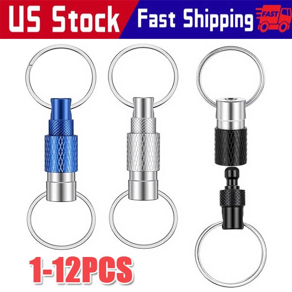 Heavy Duty Keychain Retractable Carabiner Car Key Chain with Badge Holder