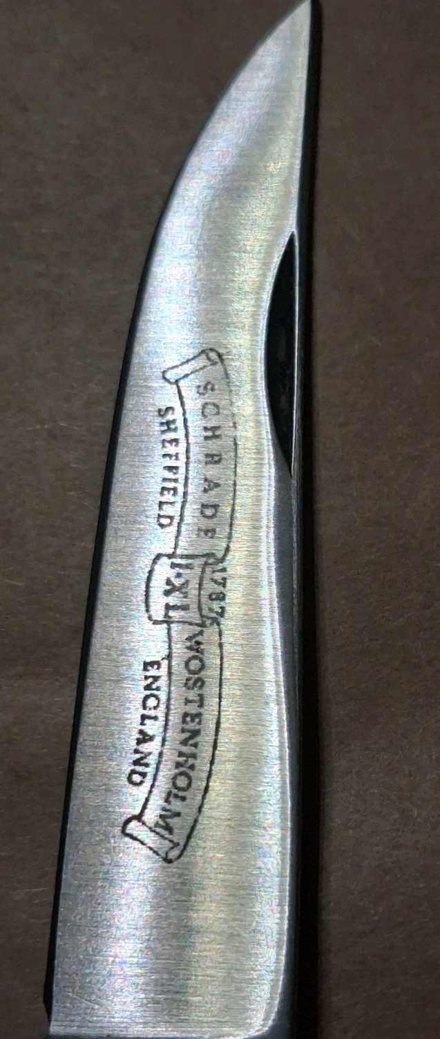 Vintage Schrade IXL, Bone Lockback with Sheath, Unused, Stag Knife, Schrade Stag