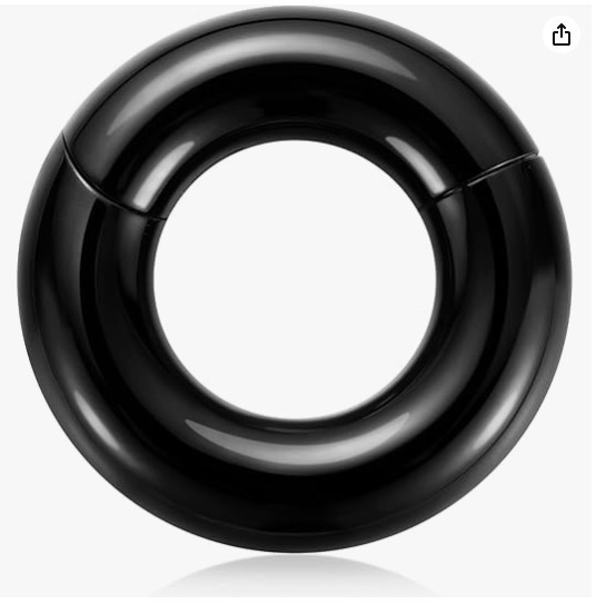1 – 0g 1/2 Snap Fit Black Seamless Segment Light Weight Prince Albert Easy n Out