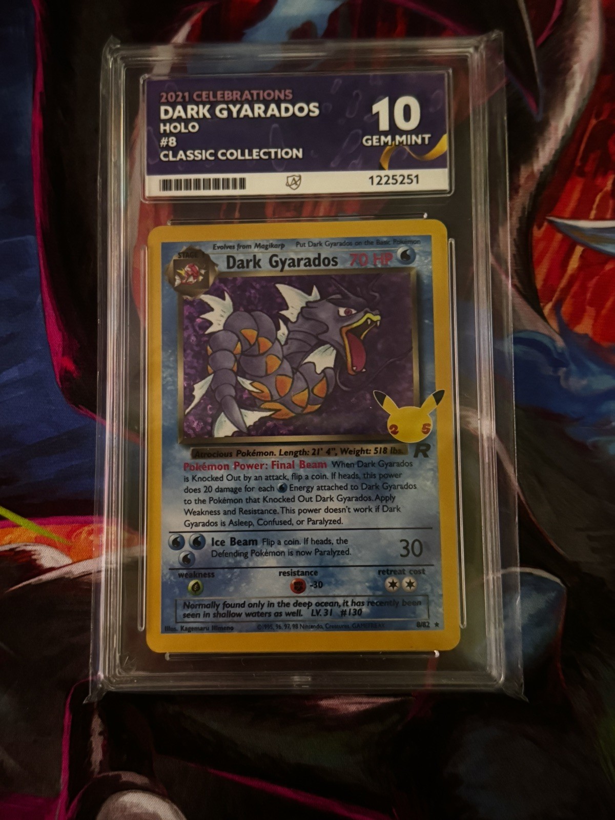 Pokémon TCG Dark Gyarados Holo Card Celebrations 25th Anniversary 8/82 Ace 10