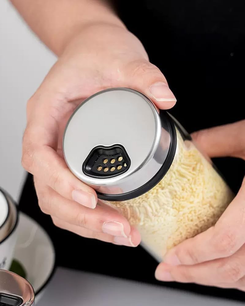 Salt and Pepper Shaker Set Large Capacity Spices Dispenser with Adjustable Holes