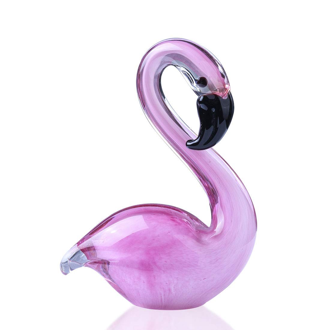 Hand Blown Glass Pink Flamingo Figurines, Art Glass Flamingo Sculpture, Souve…
