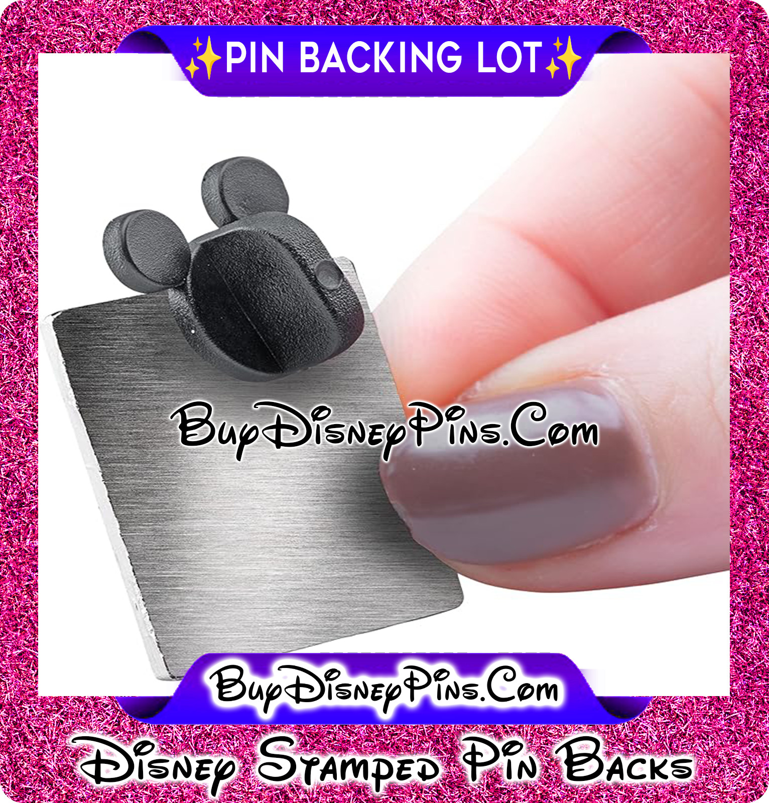 500x Disney Pins Backings Lot Disney Stamped Mickey Head Pin Back Lot New 19