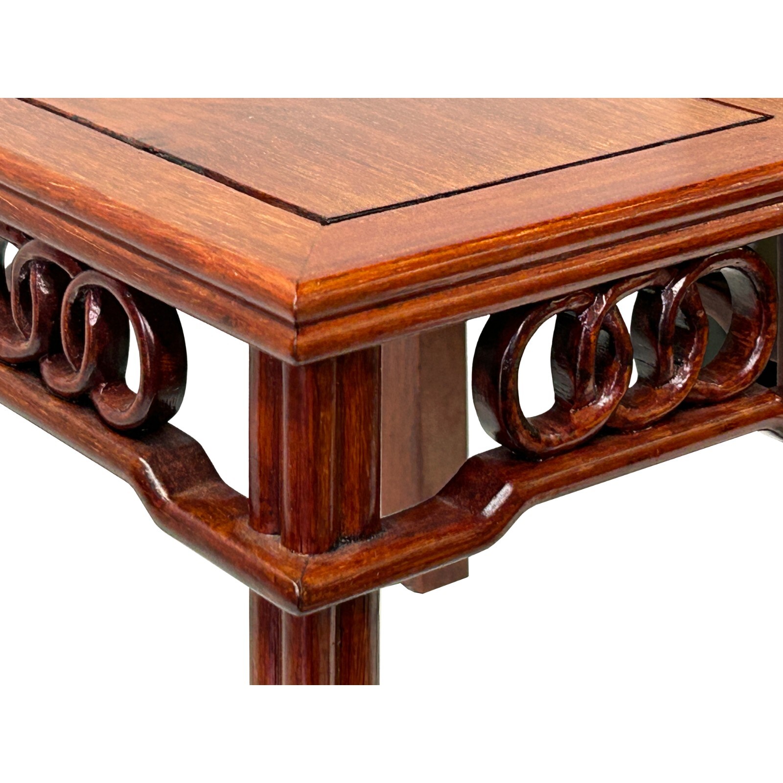 5.5″ Brown Wood Triple Rings Pattern Square Display Stand Riser Easel ws4149